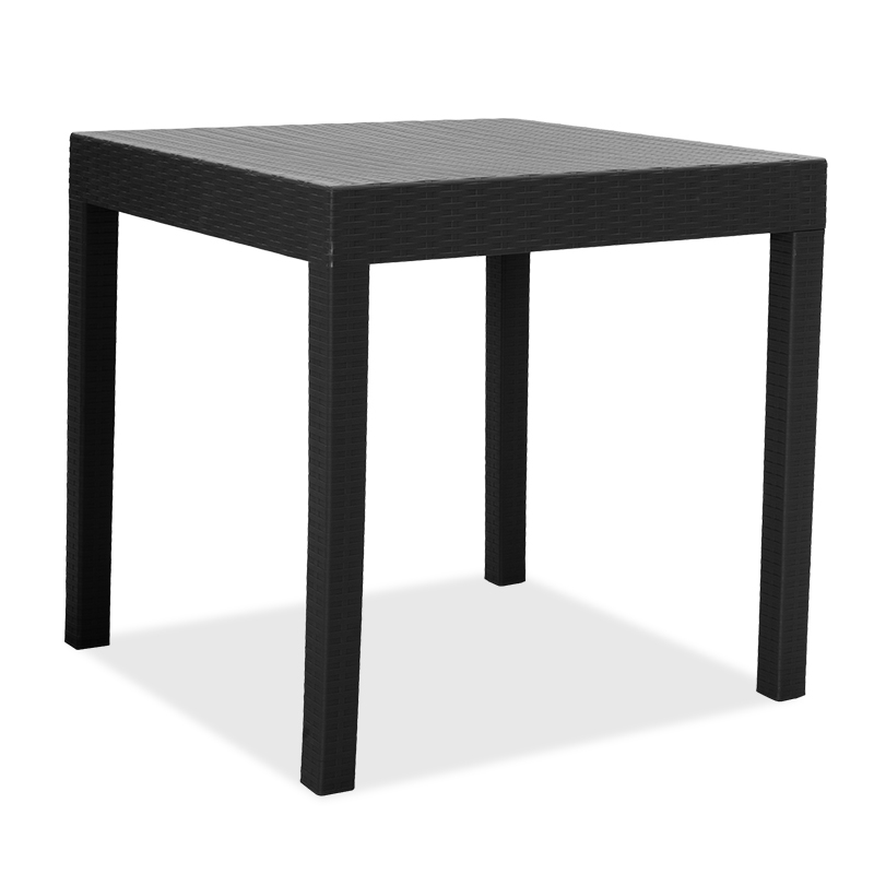 Τραπέζι Gabi pakoworld PP χρώμα μαύρο 80x80x77εκ 143-000022