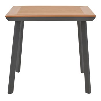 Alternative view of Τραπέζι Synergy  αλουμίνιο ανθρακί-plywood φυσικό 80x80x74εκ