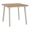 Τραπέζι Trust pakoworld αλουμίνιο λευκό-plywood φυσικό 80x80x74εκ 152-000033