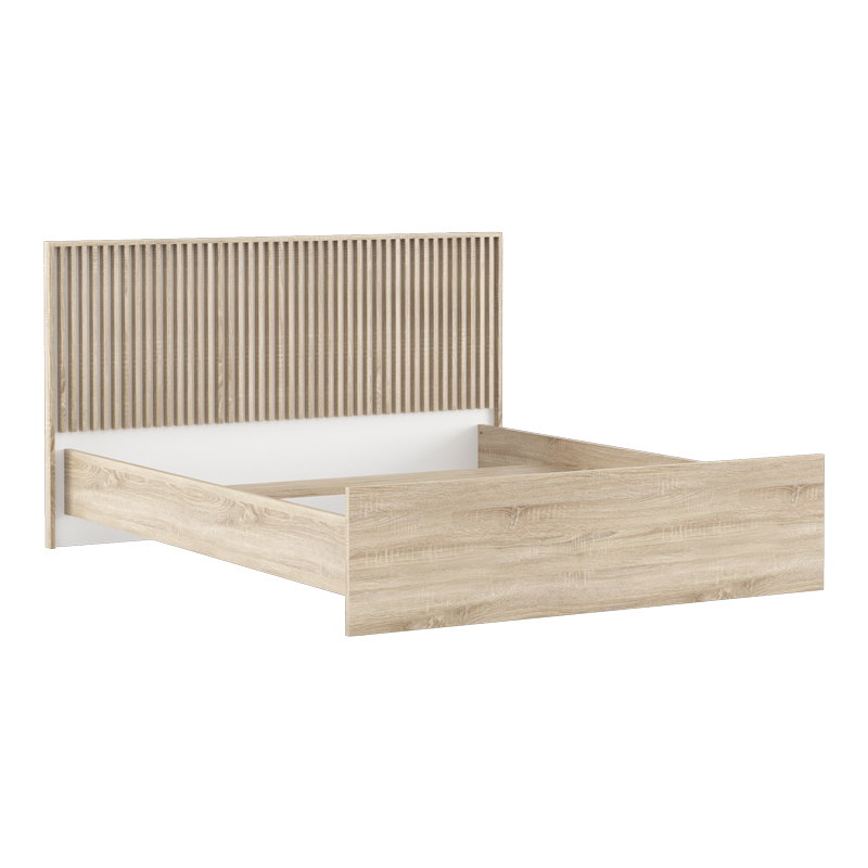 Κρεβάτι Bruse oak-λευκό μελαμίνης 160x200εκ - Image 2