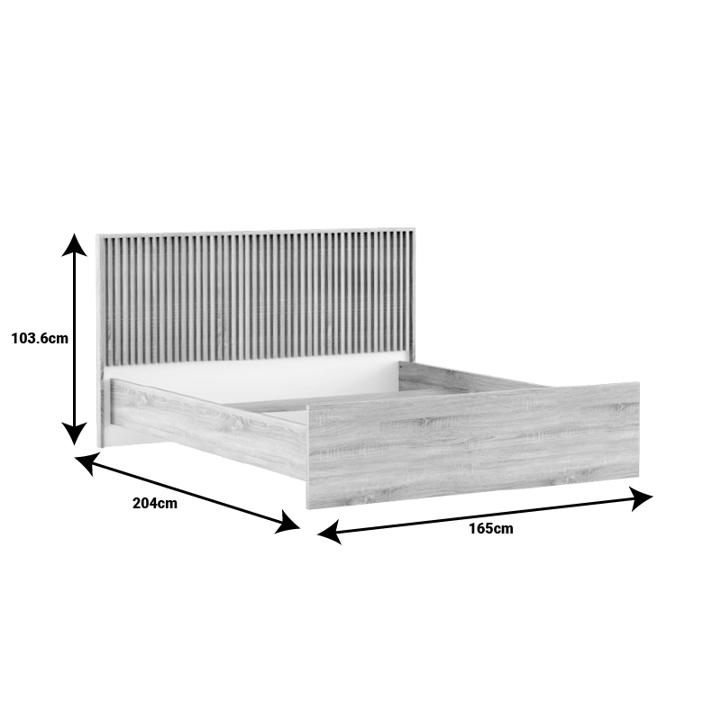 Κρεβάτι Bruse oak-λευκό μελαμίνης 160x200εκ - Image 3