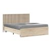 Κρεβάτι διπλό Bruse pakoworld oak-λευκό χρώμα μελαμίνης 160x200εκ 200-000761