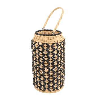 ΦΑΝΑΡΙ RATTAN ΚΥΛΙΝΔ. ΜΠΕΖ/ΜΑΥΡΟ 22X39EK LAF104 Espiel