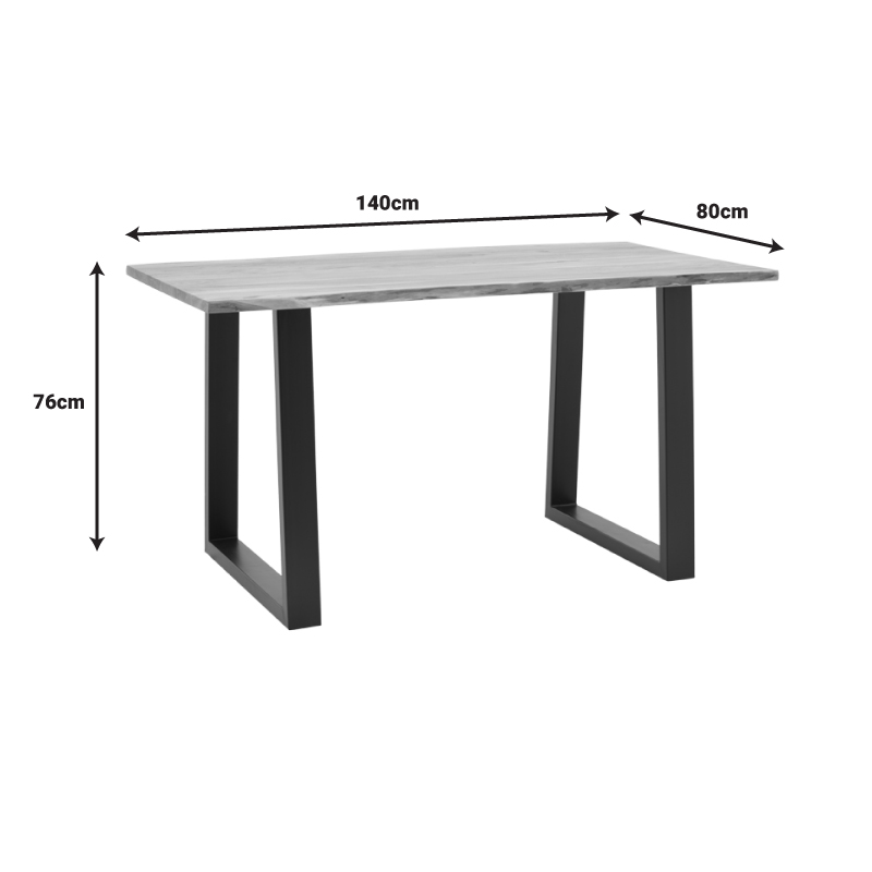 Τραπέζι Avron φυσικό μασίφ ξύλο ακακίας 140x80x76εκ - Image 6