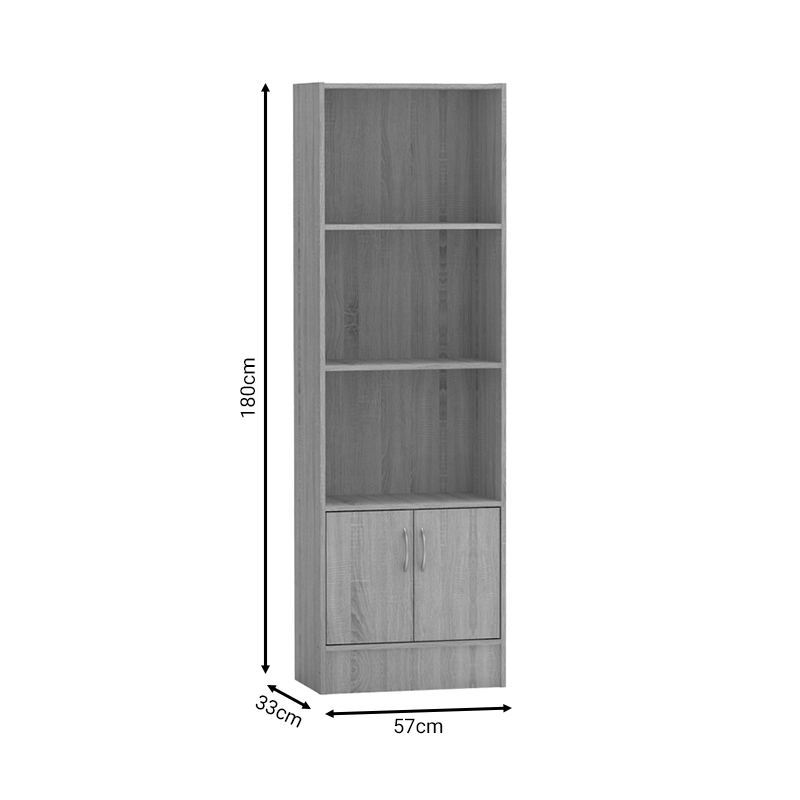 Βιβλιοθήκη Negan sonoma μελαμίνης 57x33x180εκ - Image 5