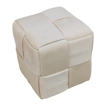Σκαμπό Jisko pakoworld μπεζ βελούδο 38x38x40εκ 257-000028