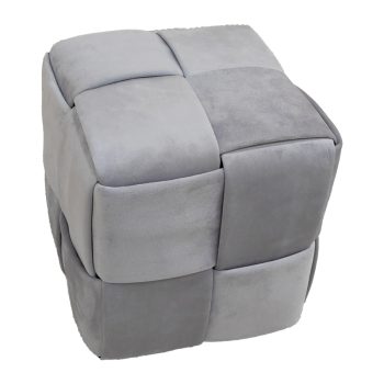 Σκαμπό Jisko pakoworld γκρι βελούδο 38x38x40εκ 257-000029