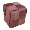 Σκαμπό Jisko pakoworld σάπιο μήλο βελούδο 38x38x40εκ 257-000030