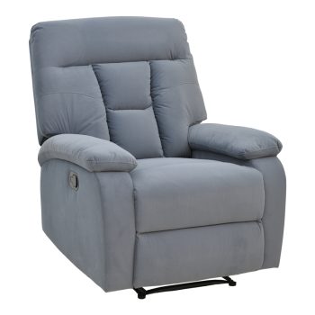 Πολυθρόνα relax με μηχανισμό massage Terpsi pakoworld γκρι βελούδο 80x94x100εκ 269-000012