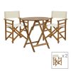 Τραπεζαρία Bistrual-Carpuva pakoworld σετ 3τεμ πτυσσόμενο φυσικό μασίφ ξύλο ακακίας Φ70x74εκ 282-000056