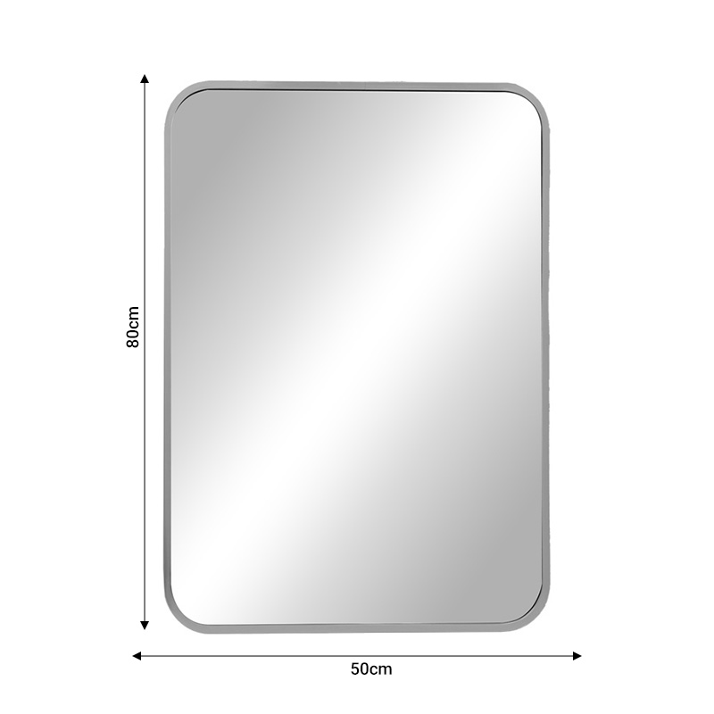 Καθρέπτης Classy ασημί αλουμίνιο 50x2.5x80εκ - Image 2