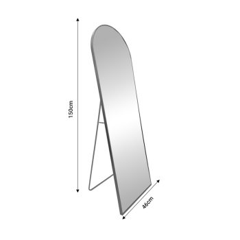Alternative view of Καθρέπτης Lorens  μαύρο αλουμίνιο 46x40x150εκ