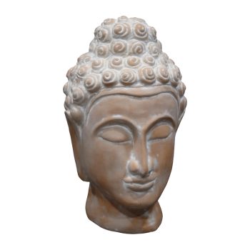 Επιτραπέζιο διακοσμητικό βούδας Rolia Inart γκρι terracotta 16x16x28εκ 312-000014