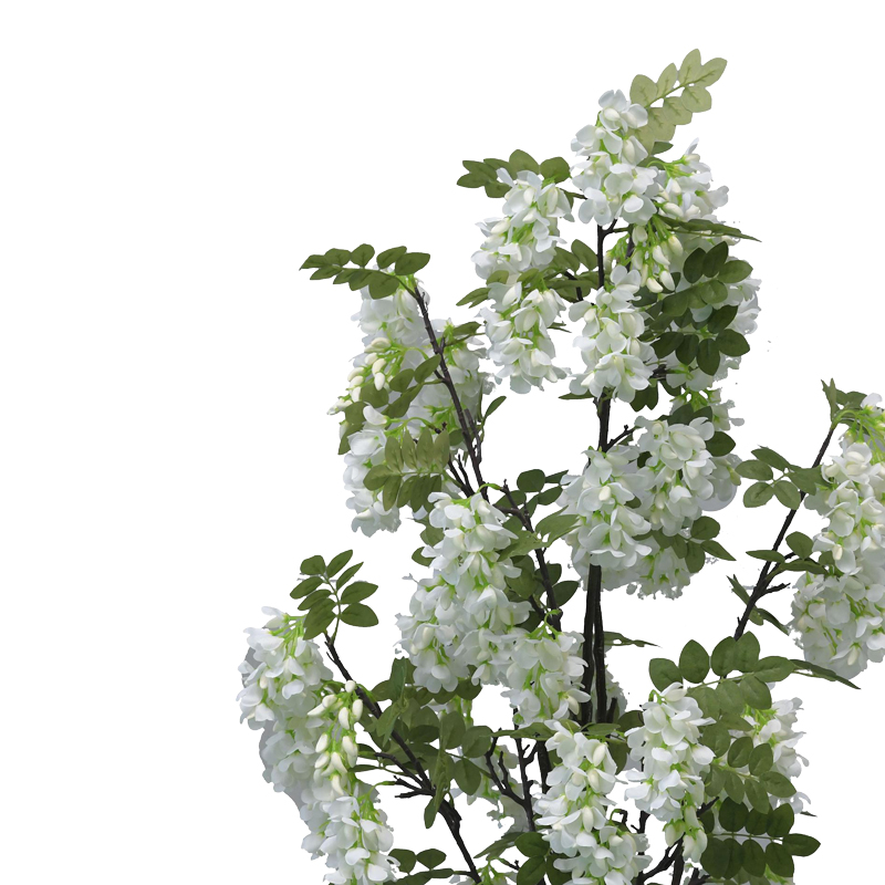 Διακοσμητικό φυτό Bean flowers σε γλάστρα Inart λευκό pp Υ125εκ - Image 2