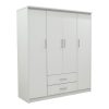 Ντουλάπα ρούχων τετράφυλλη Olympus pakoworld λευκό 159x57x183εκ 123-000214