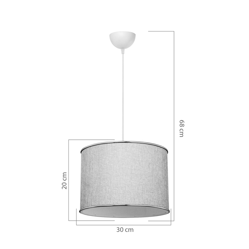 Φωτιστικό οροφής μονόφωτο Eleg ύφασμα σε μπεζ απόχρωση Φ30x60εκ - Image 3