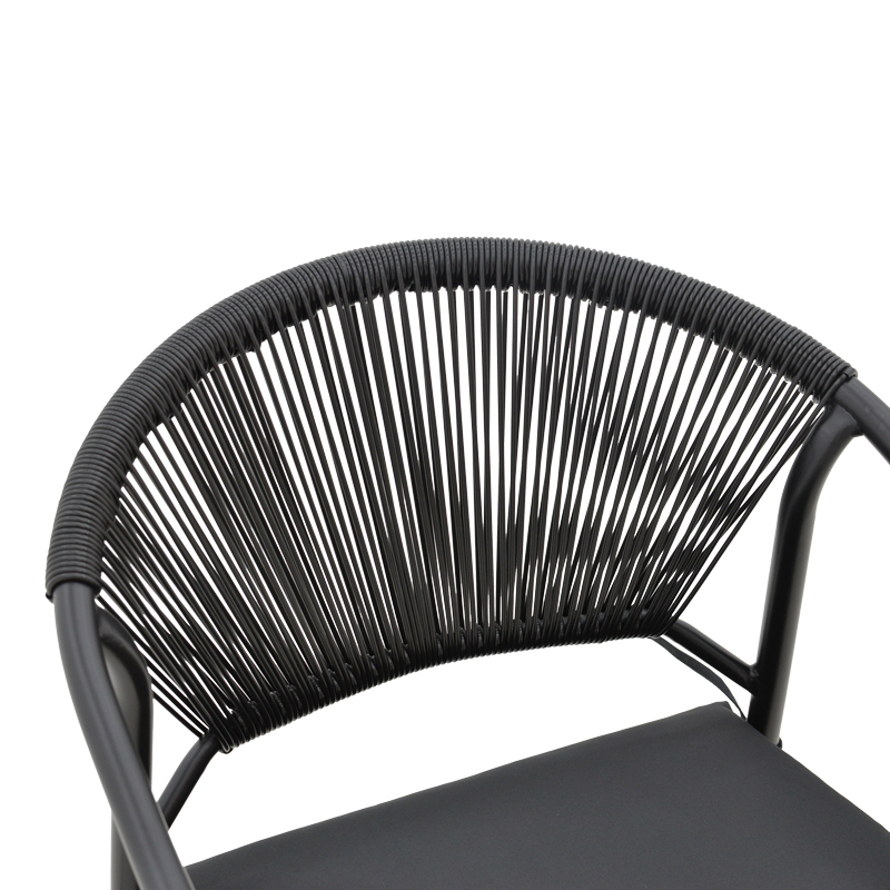Πολυθρόνα Jerqui wicker rattan μαύρο-μεταλλικό μαύρο πόδι-μαύρο μαξιλάρι 60x64x78εκ - Image 6