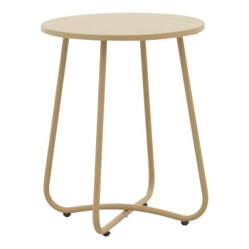 Τραπέζι Bramwell pakoworld μέταλλο μπεζ Φ40x50εκ 152-000046
