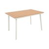 Τραπέζι Griffith pakoworld λευκό αλουμίνιο και plywood σε φυσική απόχρωση 120x80x74εκ 152-000051