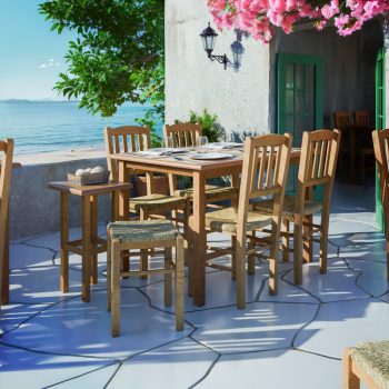 Alternative view of Καρέκλα καφενείου με ψάθα Damnir-Charchie  μασίφ ξύλο οξιάς λούστρο καρυδί 41x42x92εκ