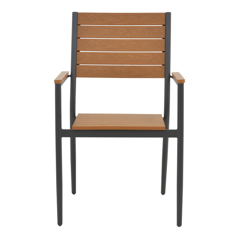 Τραπεζαρία Kliton-Vitality σετ 3τεμ ανθρακί αλουμίνιο και plywood σε φυσική απόχρωση 80x80x74εκ - Image 5
