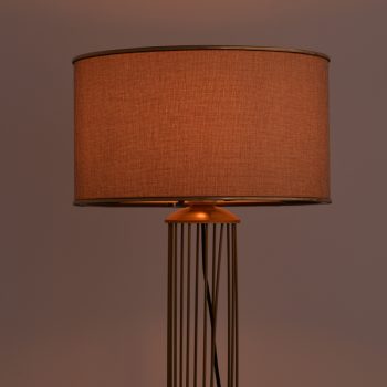 Alternative view of Φωτιστικό δαπέδου Firdo  Ε27 χρυσό-μπεζ Φ38x155εκ