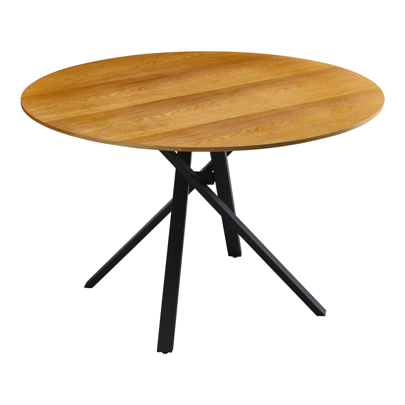 Tραπέζι Cerco sonoma mdf και μαύρο μεταλλικό πόδι Φ120x75εκ - Image 2