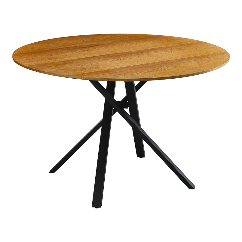 Tραπέζι Cerco pakoworld sonoma mdf και μαύρο μεταλλικό πόδι Φ120x75εκ 235-000036