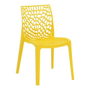 Καρέκλα Hush pakoworld με UV protection PP κίτρινο 50.5x54x79.5εκ. 262-000048