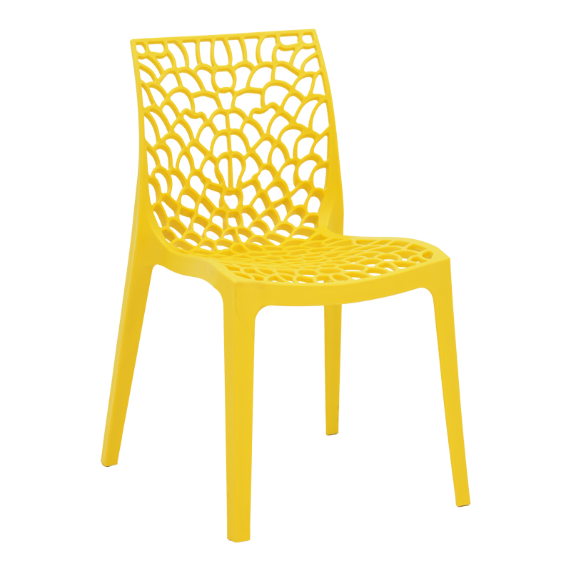 Καρέκλα Hush pakoworld με UV protection PP κίτρινο 50.5x54x79.5εκ. 262-000048
