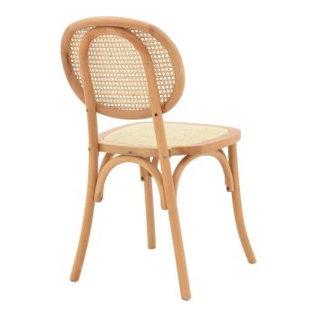 Alternative view of Καρέκλα στοιβαζόμενη Zoel  ξύλο οξιάς και rattan σε φυσική απόχρωση 45x52x82εκ
