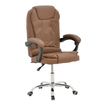 Καρέκλα γραφείου διευθυντή Kardi pakoworld καφέ pu 66x64x117εκ 270-000022
