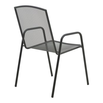 Alternative view of Πολυθρόνα Pomedon  στοιβαζόμενη μαύρο μέταλλο 56x64x87εκ