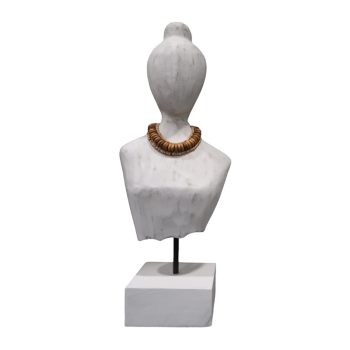 Προτομή Kasma II Inart λευκό μάνγκο ξύλο-μέταλλο 18x12x43εκ 312-000045