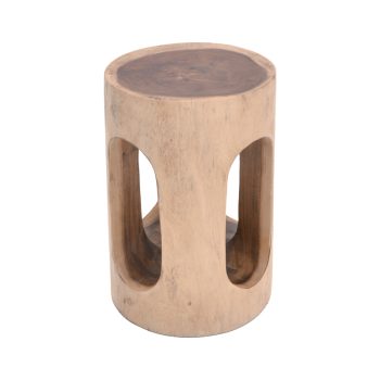 Σκαμπό Ramont Inart φυσικό μασίφ ξύλο suar 30x30x45εκ 315-000012