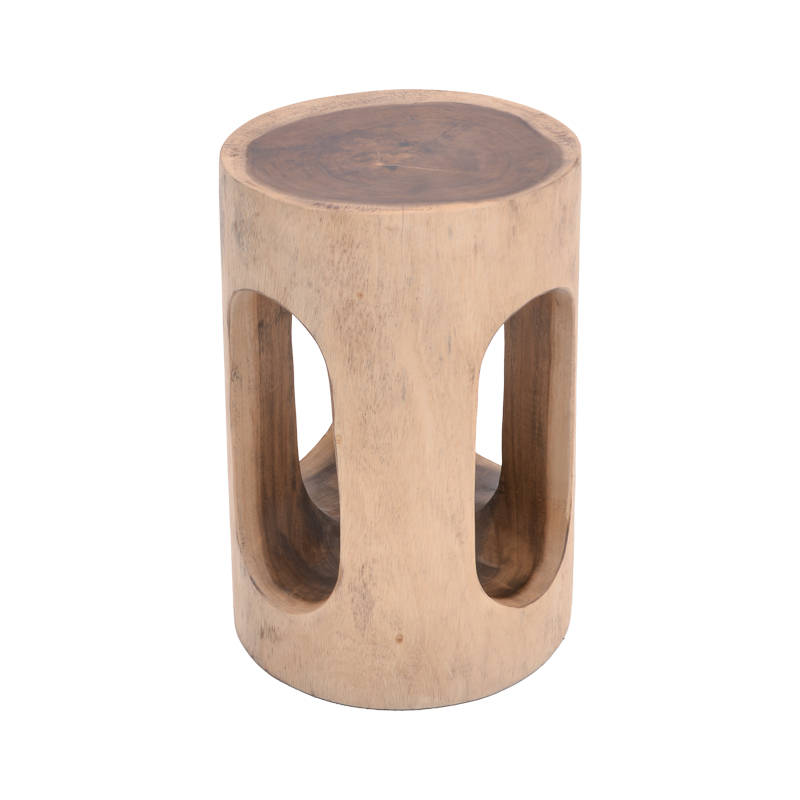 Σκαμπό Ramont Inart φυσικό μασίφ ξύλο suar 30x30x45εκ 315-000012