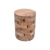 Σκαμπό Shard Inart φυσικό μασίφ ξύλο teak Φ35x45εκ 315-000017