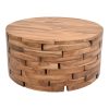 Τραπέζι σαλονιού Wozy Inart φυσικό ξύλο teak Φ90x45εκ 315-000019