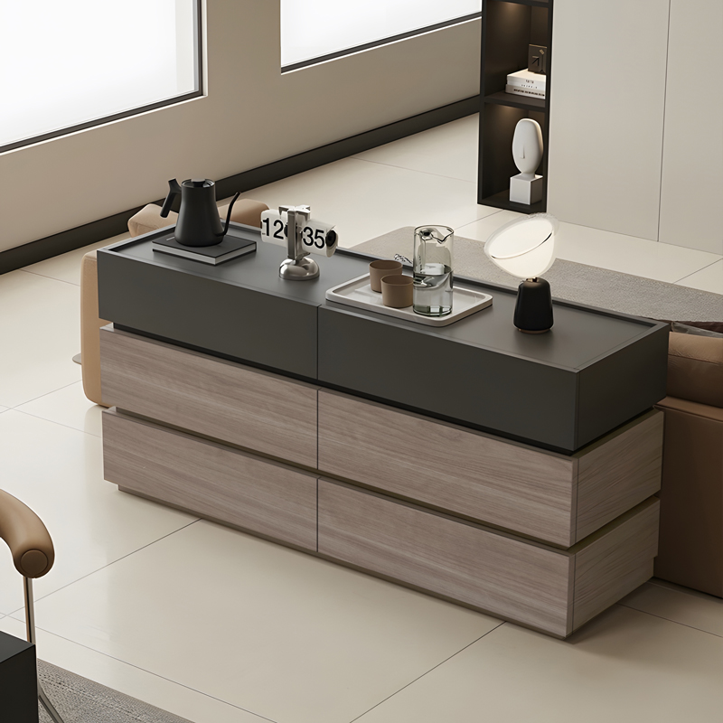 Συρταριέρα Sonlen mdf σε ανθρακί-sonoma απόχρωση 120x40x72εκ - Image 2