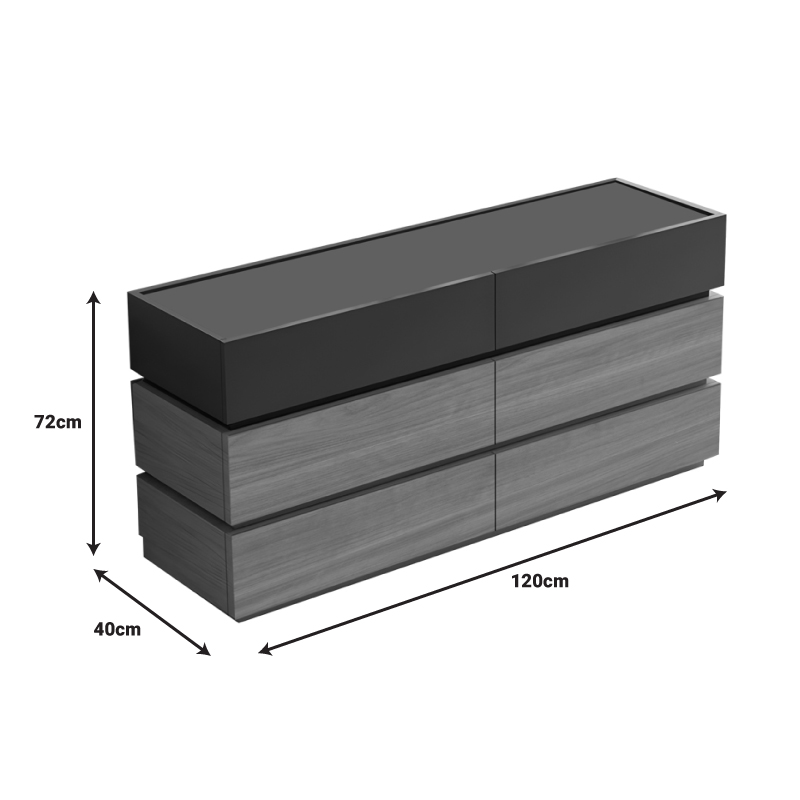 Συρταριέρα Sonlen mdf σε ανθρακί-sonoma απόχρωση 120x40x72εκ - Image 3