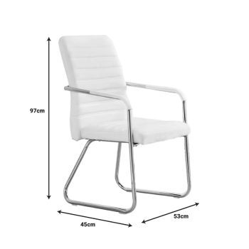 Alternative view of Καρέκλα επισκέπτη Sefine  λευκό pu-πόδι χρωμίου 53x45x97εκ