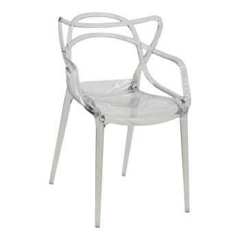 Καρέκλα Ramsei pakoworld PC διάφανο 55x53x84εκ 292-000016
