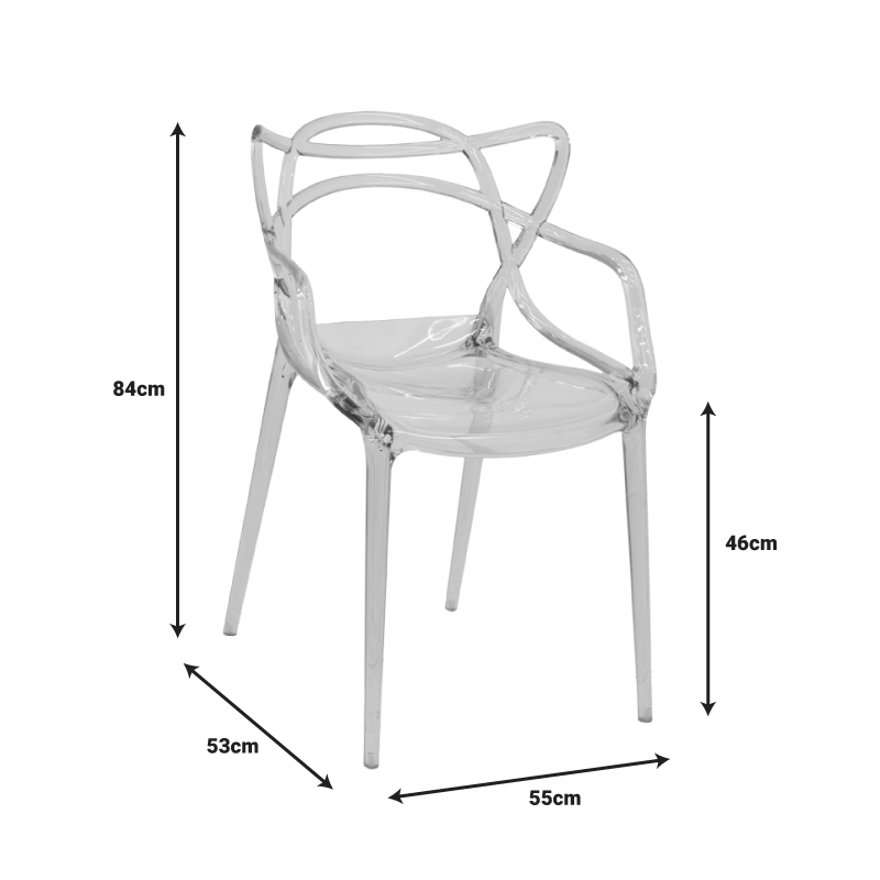 Καρέκλα Ramsei PC διάφανο 55x53x84εκ - Image 6