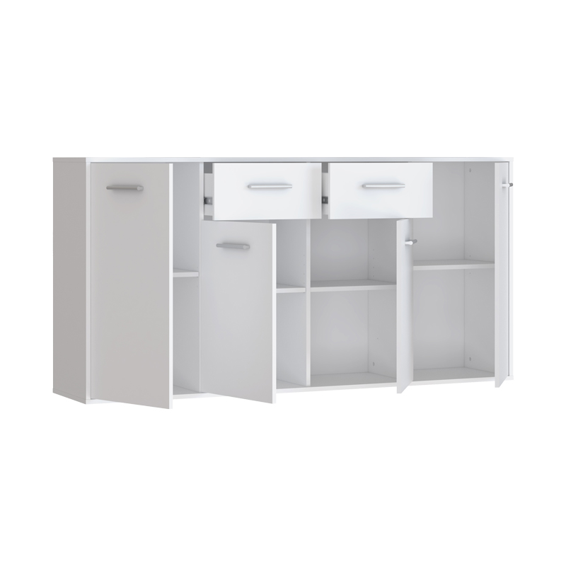 Μπουφές Drepen μελαμίνη σε λευκό χρώμα 162.3x34.2x81.7εκ - Image 4