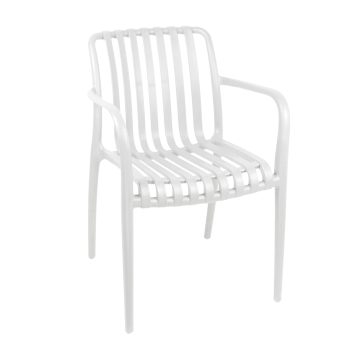 Πολυθρόνα Karmen pakoworld pp σε λευκή απόχρωση 58.5x54x80εκ 326-000005