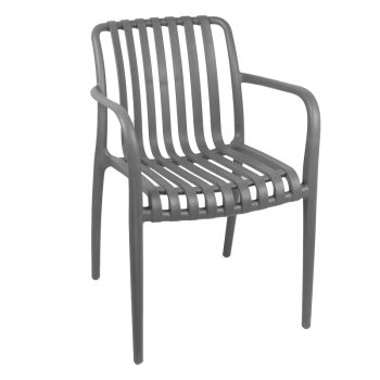 Πολυθρόνα Karmen pakoworld pp σε ανθρακί απόχρωση 58.5x54x80εκ 326-000006