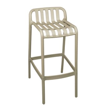Σκαμπό μπαρ Laudre pakoworld pp σε απόχρωση cappucino 56x36x87εκ 326-000009