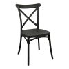 Καρέκλα Crossie pakoworld pp σε μαύρη απόχρωση 38x46.5x82εκ 326-000013