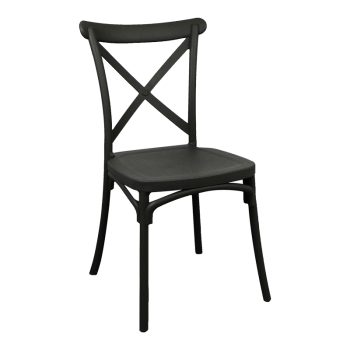 Καρέκλα Crossie pakoworld pp σε μαύρη απόχρωση 38x46.5x82εκ 326-000013
