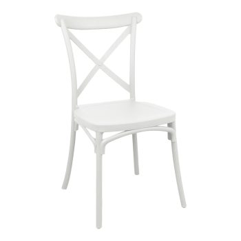 Καρέκλα Crossie pakoworld pp σε λευκή απόχρωση 38x46.5x82εκ 326-000014